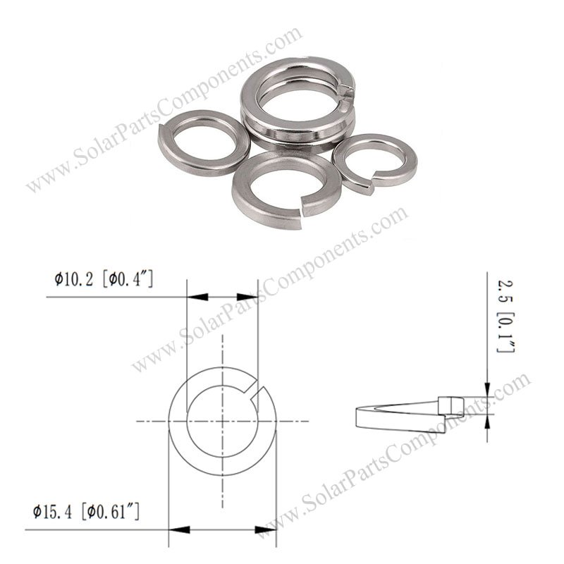 M6 Single Coil Spring Washers Square Section A2 stainless DIN 7980-30 PK 