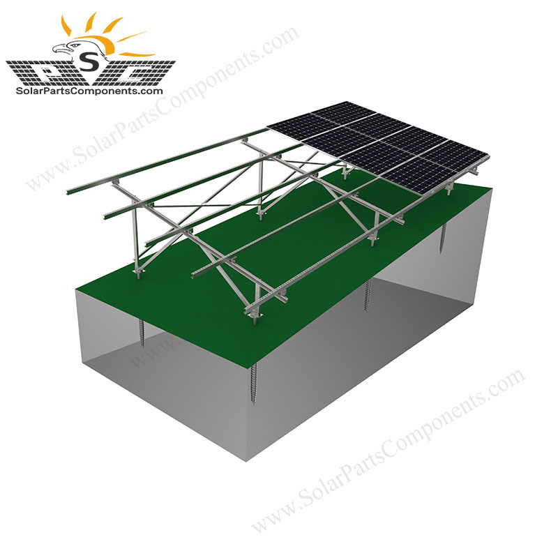 solar panel ground mount racking on slope