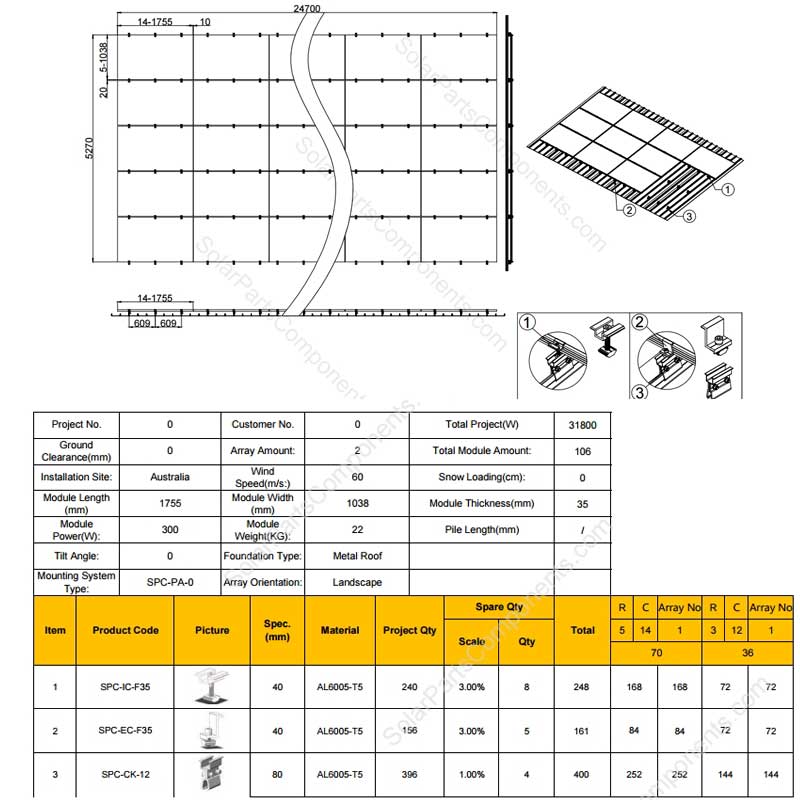 Metal Tin Roof Clamps railless