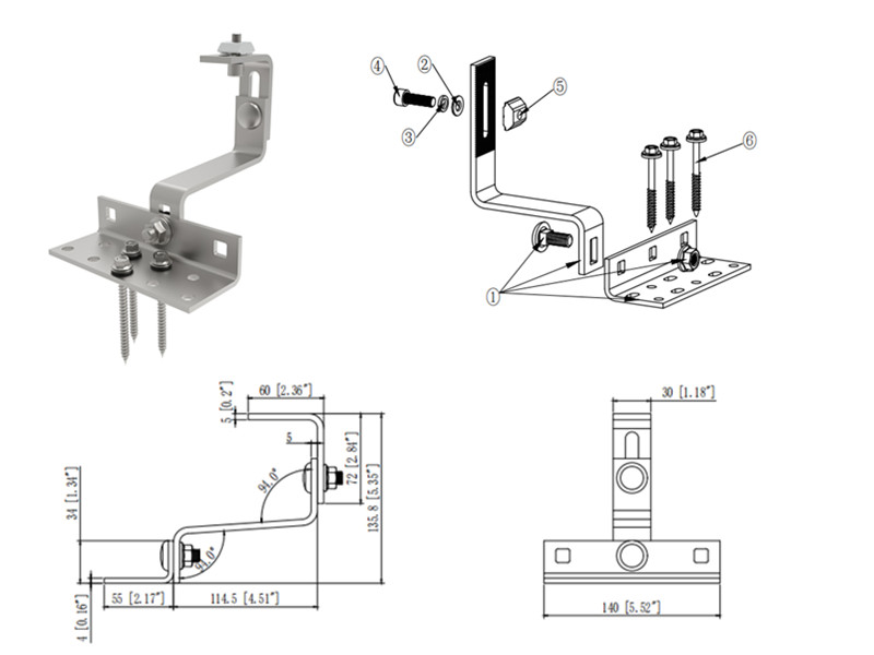 Pantile Adjustable Roof Hook