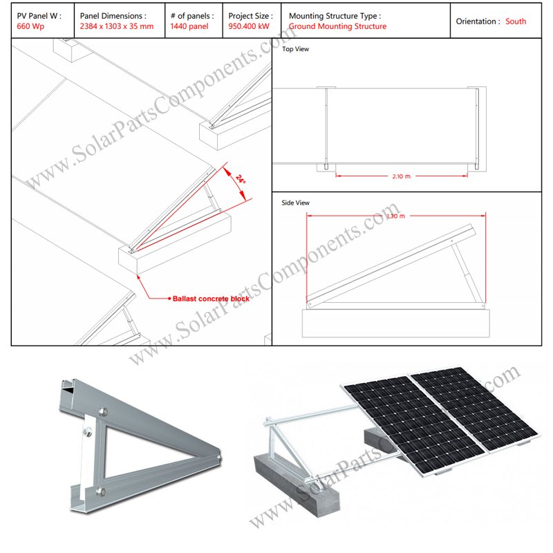 Solar Panel Triangle Bracket for ground mounting