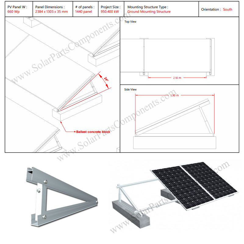 Solar Panel Triangle Bracket for ground mounting