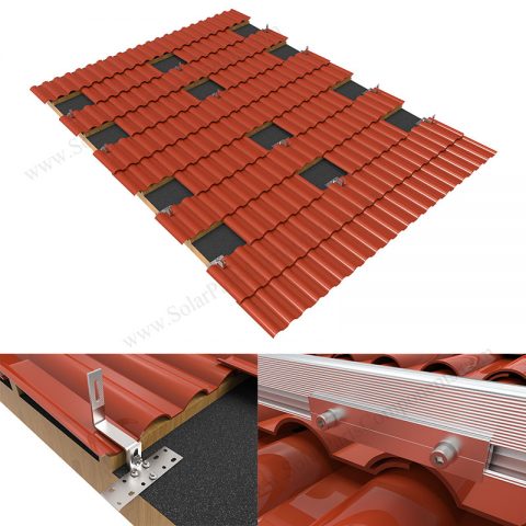 Solar Tile Roof Hook Mounting System