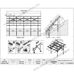 Solar panel ground racking for slant places, SPC-GA-4H-W-EW-SN