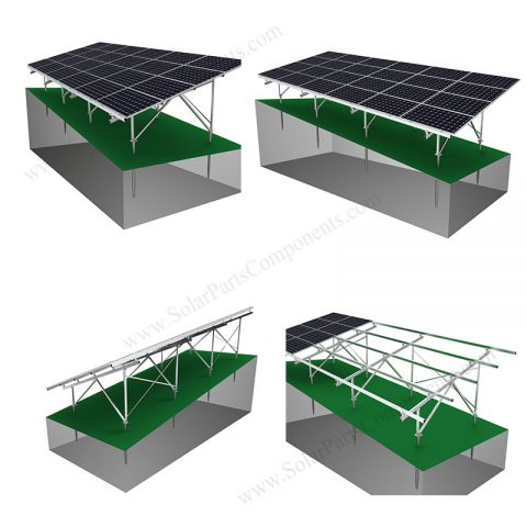PV module ground racking for slant places