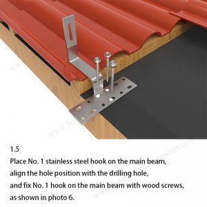 Solar Tile Roof Hooks Installation,SPC-IK-01-6