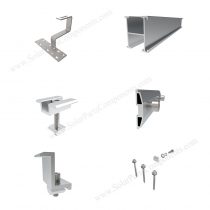 Solar racking for tile roof (SPC-RF-IK07-DR) with non-adjustable bottom mounting components