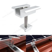 mid clamp for tile roof solar panel installation system