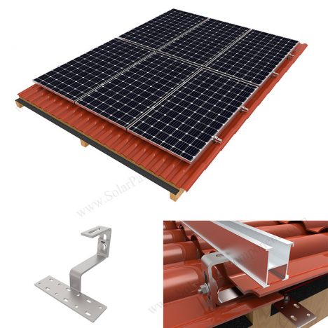 photovoltaic panel installation for tile roof