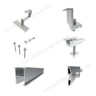 solar roof mounting kit and components