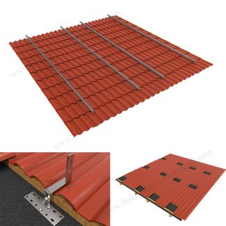 solar roof rack mount with tile brackets