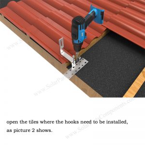 Solar Tile Roof Hooks Installation,SPC-RF-IK01-DR-1.1-2