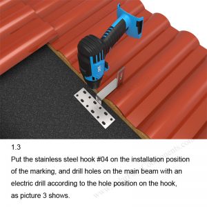 Solar Tile Roof Hooks Installation-SPC-IK-04-1.3-1