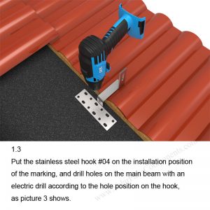 Solar Tile Roof Hooks Installation-SPC-IK-04-1.3-1