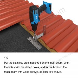Solar Tile Roof Hooks Installation-SPC-IK-04-1.5-1