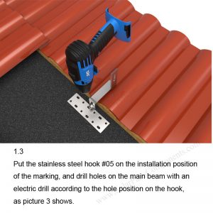 Solar Tile Roof Hooks Installation-SPC-IK-05-1.3-1