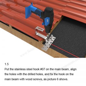 Solar Tile Roof Hooks Installation-SPC-IK-07-1.5-1