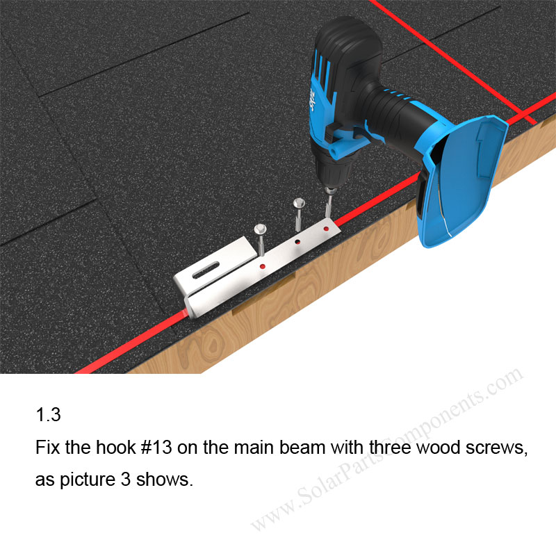 Asphalt shingle roof hook installation 13 ,SPCIK13
