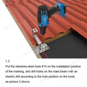 Solar Tile Roof Hooks Installation-SPC-IK-15-1.3-1