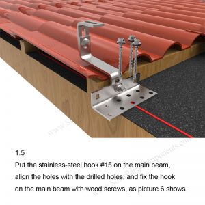 Solar Tile Roof Hooks Installation-SPC-IK-15-1.5-1