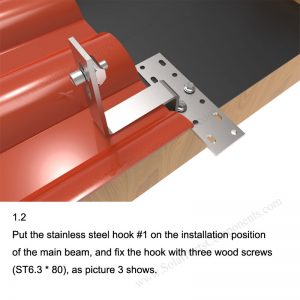 Solar Tile Roof Hooks Installation,SPC-RF-IK01-DR-1.2-1