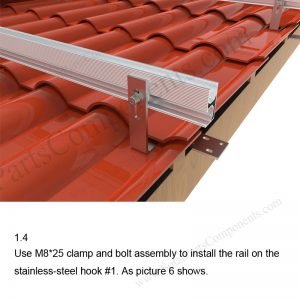 Solar Tile Roof Hooks Installation,SPC-RF-IK01-DR-1.4