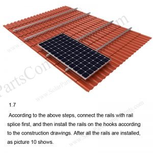 Solar Tile Roof Hooks Installation,SPC-RF-IK01-DR-1.7