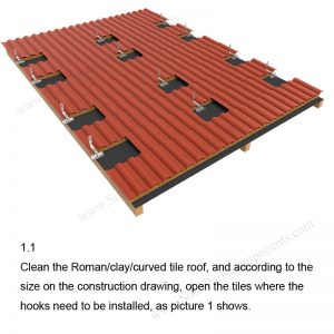 Solar Tile Roof Hooks Installation-SPC-RF-IK02-DR-1.1