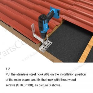 Solar Tile Roof Hooks Installation-SPC-RF-IK02-DR-1.2-1