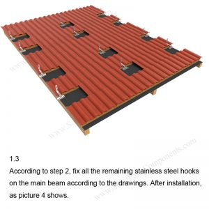 Solar Tile Roof Hooks Installation-SPC-RF-IK02-DR-1.3