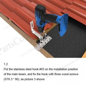Solar Tile Roof Hooks Installation-SPC-RF-IK03-DR-1.2-1