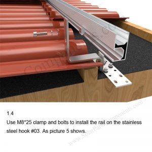 Solar Tile Roof Hooks Installation-SPC-RF-IK03-DR-1.4