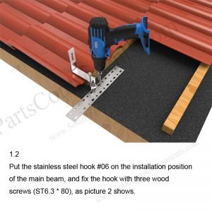 Solar Tile Roof Hooks Installation-SPC-RF-IK06-DR-1.2-1