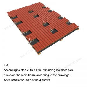 Solar Tile Roof Hooks Installation-SPC-RF-IK06-DR-1.3