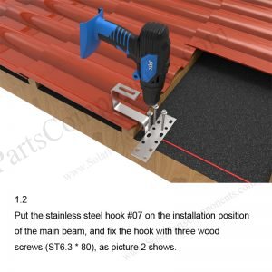 Solar Tile Roof Hooks Installation-SPC-RF-IK07-DR-1.2-1