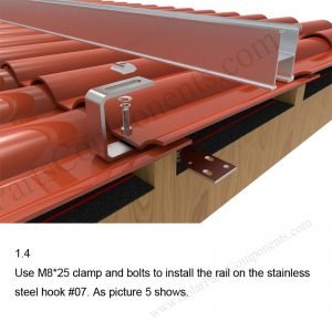 Solar Tile Roof Hooks Installation-SPC-RF-IK07-DR-1.4