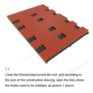 Solar Tile Roof Hooks Installation-SPC-RF-IK08-DR-1.1