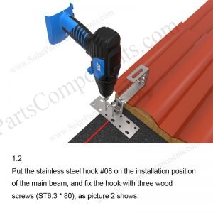 Solar Tile Roof Hooks Installation-SPC-RF-IK08-DR-1.2-1