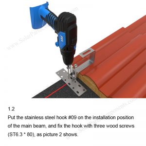 Solar Tile Roof Hooks Installation-SPC-RF-IK09-DR-1.2-1