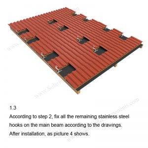 Solar Tile Roof Hooks Installation-SPC-RF-IK09-DR-1.3