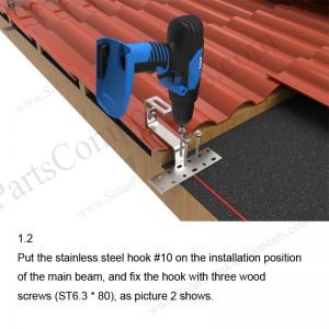 Solar Tile Roof Hooks Installation-SPC-RF-IK10-DR-1.2-1