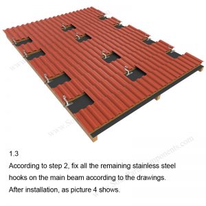 Solar Tile Roof Hooks Installation-SPC-RF-IK10-DR-1.3