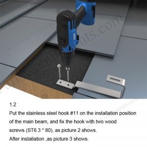 Solar Tile Roof Hooks Installation-SPC-RF-IK11-DR-1.2-1