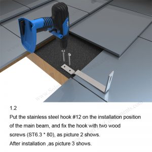 Solar Tile Roof Hooks Installation-SPC-RF-IK12-DR-1.2-1