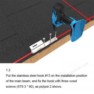 Solar Tile Roof Hooks Installation-SPC-RF-IK13-DR-1.2-1