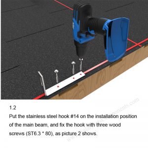 Solar Tile Roof Hooks Installation-SPC-RF-IK14-DR-1.2