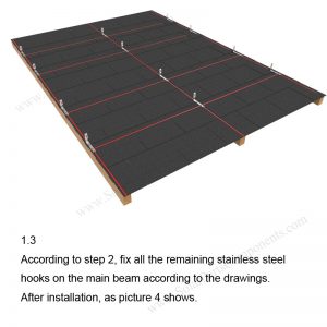 Solar Tile Roof Hooks Installation-SPC-RF-IK14-DR-1.3