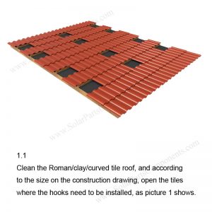 Solar Tile Roof Hooks Installation-SPC-RF-IK15-DR-1.1