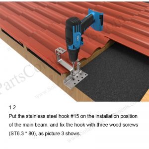 Solar Tile Roof Hooks Installation-SPC-RF-IK15-DR-1.2