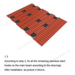 Solar Tile Roof Hooks Installation-SPC-RF-IK15-DR-1.3